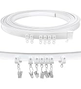 TOKPLNU Ceiling Curtain Track, Flexible Bendable Curtain Track 12Ft Curved Sliding Ceiling Track ...