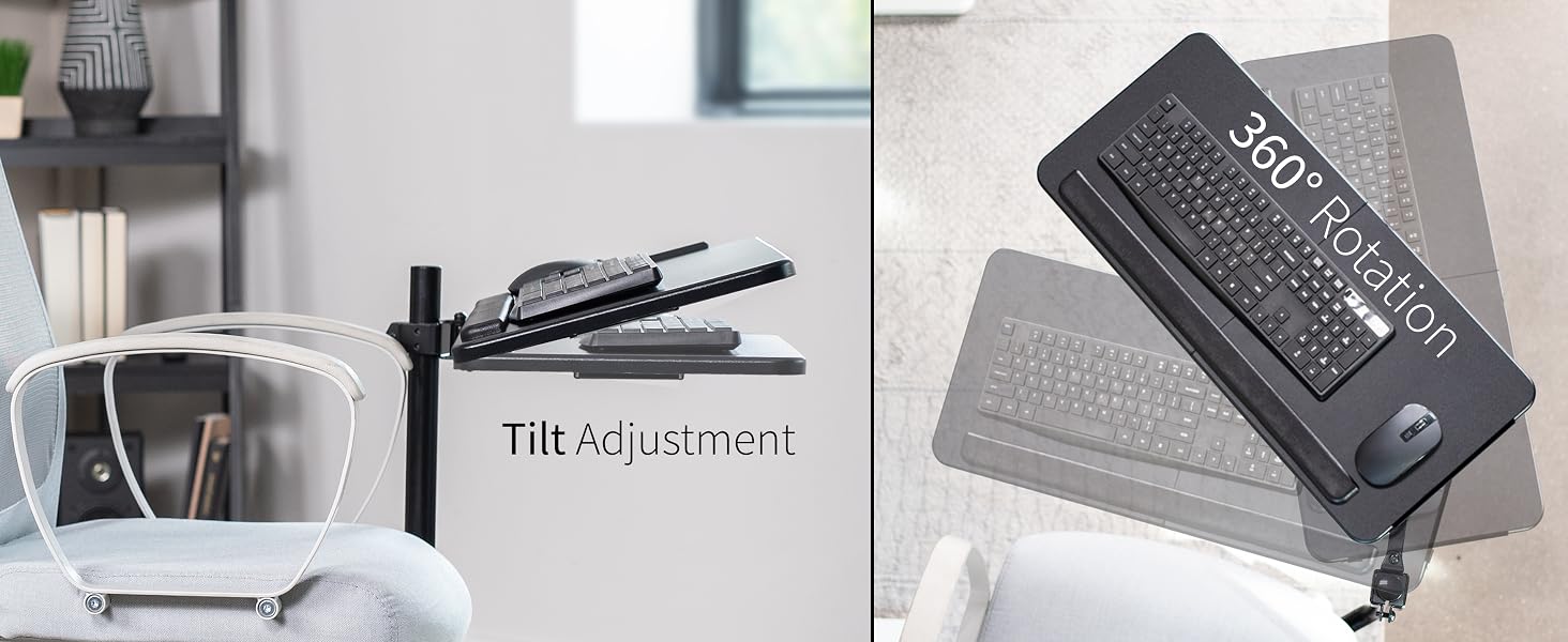 chair mount keyboard tray