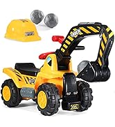 Play22 Toy Tractors for Kids Ride On Excavator - Music Sounds Digger Scooter Tractor Toys Bulldoz...