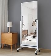 Floor mirror with wheels