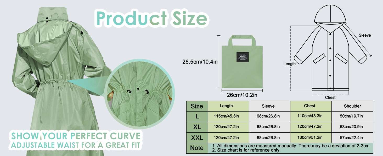 womens rain coat long 2xl lightweight foldable raincoat women’s long rain coat waterproof plus size