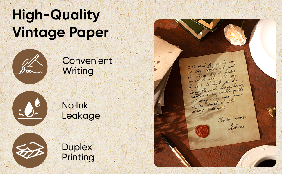 70PCS vintage paper parchment decorative printer paper letter resume art