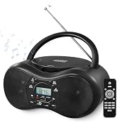 DGXWLLW Portable CD Player Boombox for Home with FM Radio, CD-R/CD-RW/MP3 CDs Playback, Remote Co...