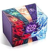 UAONO Card Deck Box for MTG, Trading Cards Storage Box Holds 120+ Sleeved Commander Deck, PU Leat...