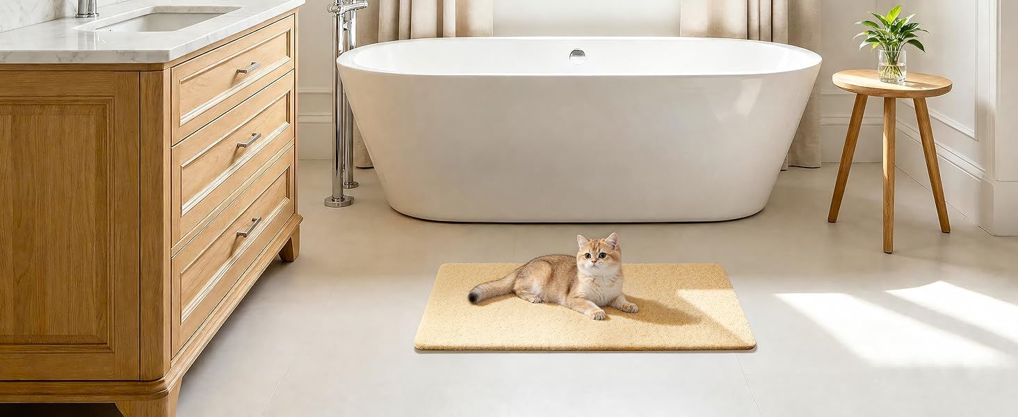 beige shower mat