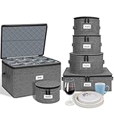 punemi 6-Piece Hard Shell China Storage Containers, Mug & Cup Organizer, Wine Glass Storage Boxes...