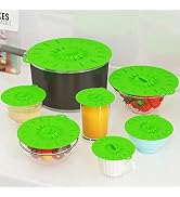 7 Pack Silicone Lids, Microwave Splatter Cover, 5 Sizes Reusable Heat Resistant Food Suction Lids...