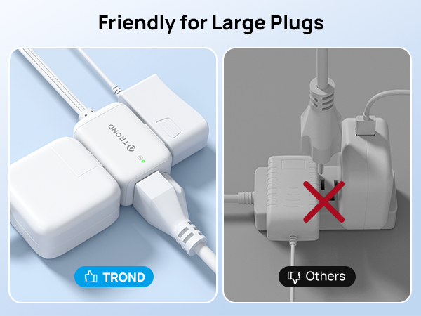 white extension cord surge protector