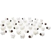 40Pcs White Miniature Sheep Figurines Mini Herd of Sheeps Figure Cake Toppers Moss Landscape Deco...