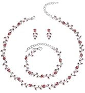 BriLove Wedding Jewelry Set for Women Bride, Gorgeous Stunning Crystal Flower Leaf Cluster Choker...