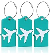 Vigorport Luggage Tags with Name ID Card, 6 Pack Flexible & Bright Silicone Luggage Tag for Suitc...
