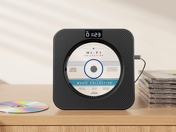 MEGATEK CP28BR Portable Desktop CD Player with Front-Loading CD Player