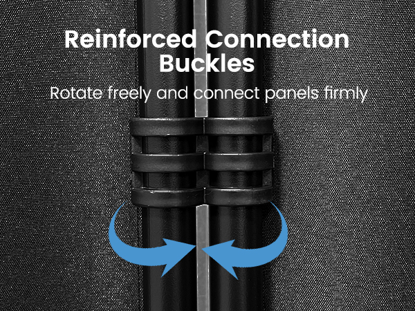 room divider with reinforced connection buckles rotate freely and connect panels firmly