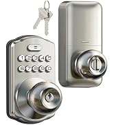 Veise Keypad Door Knob Lock, Keyless Entry Digital Lock with Handle, Electronic Knob for Front Do...