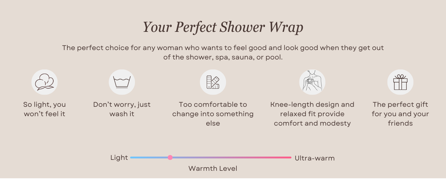 Shower wrap features