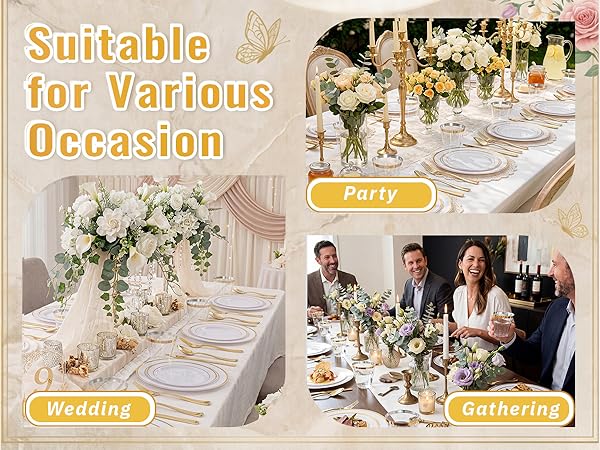 Gold Disposable Dinnerware Set