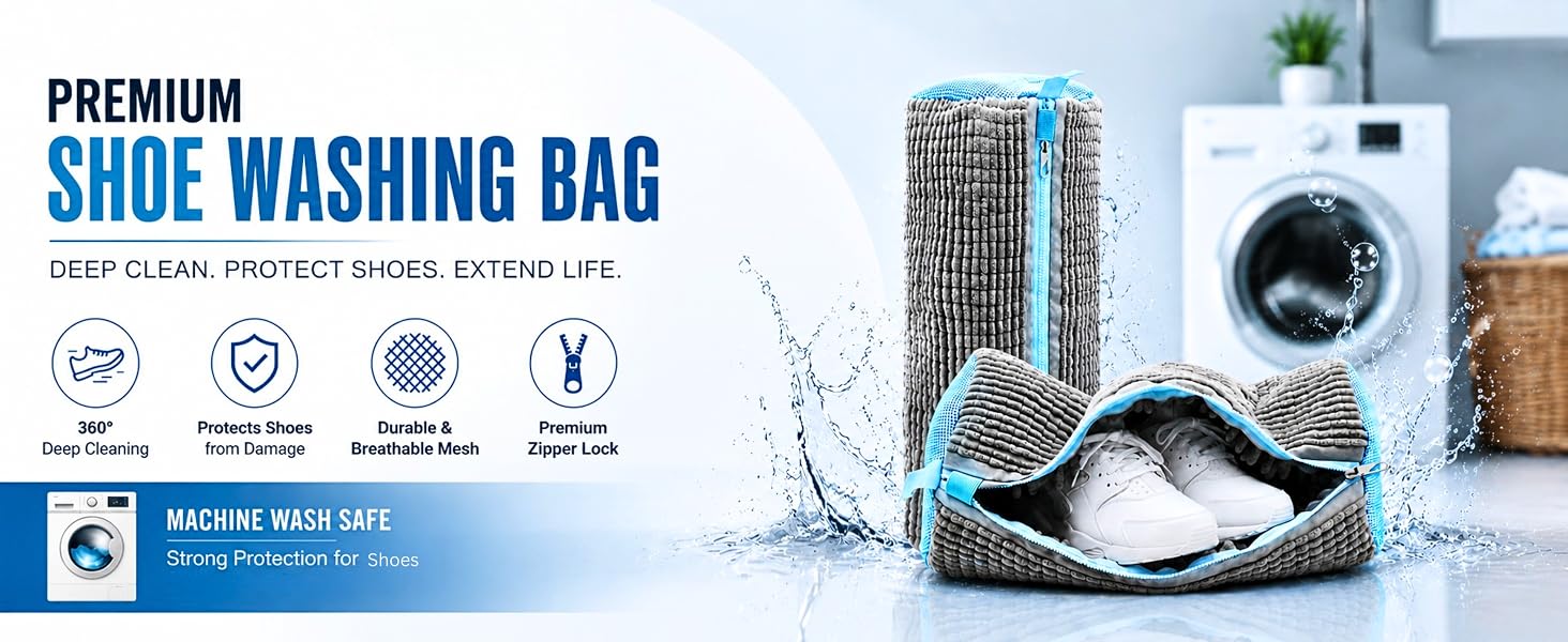 Shoe washing bag