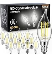 TJOY LED Candelabra Bulb Dimmable, 60W Equivalent LED Chandelier Light Bulbs, 5.5W 5000k Daylight...
