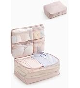 EACHY 5-in-1 Compression Packing Cube, Hanging Luggage Organizer with 4 Compartments for Clothes ...