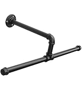 Jeasor Industrial Pipe Clothes Rack Floating DIY Wall Mounted, Heavy Duty Rustic Vintage Clothing...