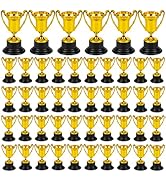 Nicunom 50 Pack Mini Trophies for Awards, Plastic Gold Award Trophy Cups for Kids Participation T...