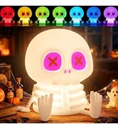 YR YRHH-PET Skeleton Night Light, Halloween Decor Gift, Kid Women Cute Lamp | Rechargeable Skull,...