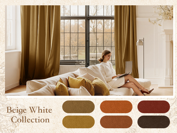 Gold Brown Velvet Curtains