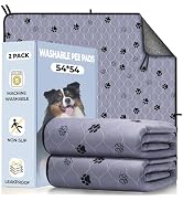 Fostanfly Washable Pee Pads for Dogs, 2 Pack Reusable Super Absorbent Potty Pads, Non-Slip and Le...