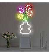 Tulip Flower Neon Sign for Wall Decor LED Tulip Lamp for Bedroom Wall Decor Flower Shop Decor, Tu...