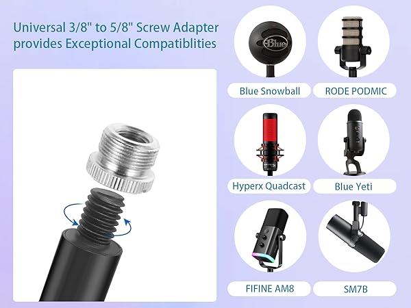 3/8” to 5/8” screw adapter