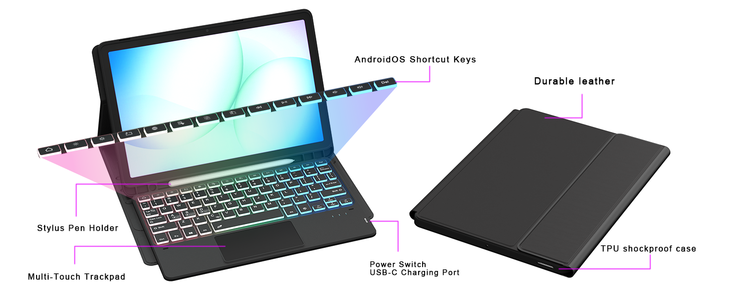 case for samsung A11 Plus tablet with keyboard