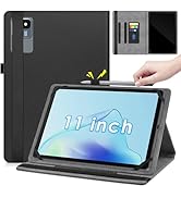 DETUOSI 11 inch Tablet Case, Leather Protective Cover Stand Folio Android Case Card Slot Pencil H...