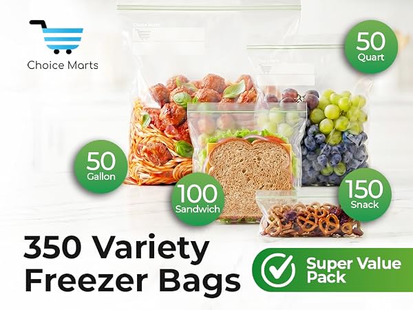 freezer bags baggies variety size pack resealable bags plastic bags for food variety pack