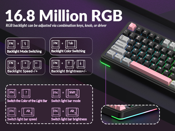 RGB backlit gaming keyboard