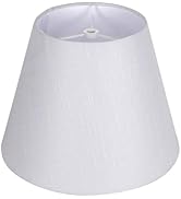 White Lamp Shade, ALUCSET Barrel TC Cloth Small Lampshade for Table Lamp and Floor Light, 6x10x7....