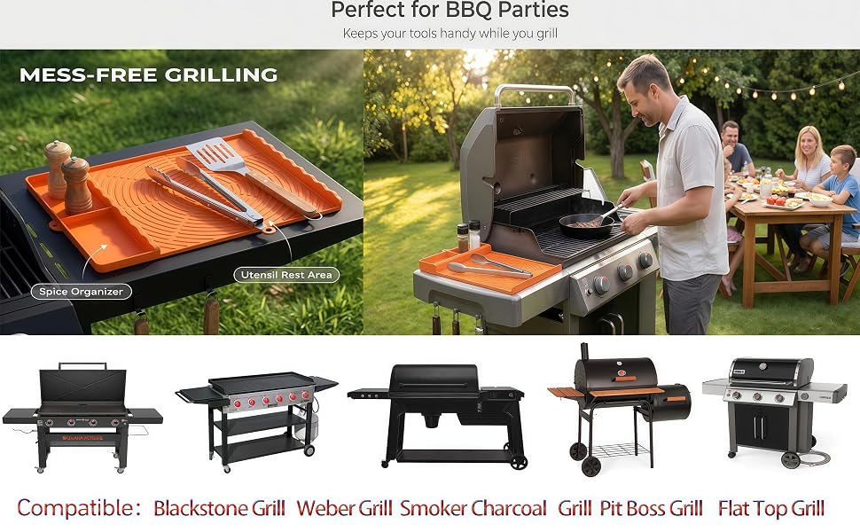 Silicone Grill Mat BBQ Griddle Tools Mat silicone spatula mat Silicone Tools Mat with Drip Pad