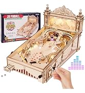 ROKR Miniature Pinball Machine-3D Wooden Puzzles for Adults-DIY Wood Model Kits for Adults-Toy Gi...
