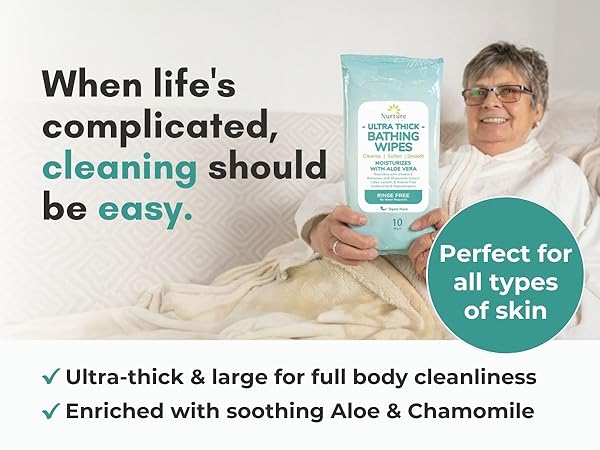 ultra thick, full body cleaing, elderly care, hospice, bedridden, no rinse shower