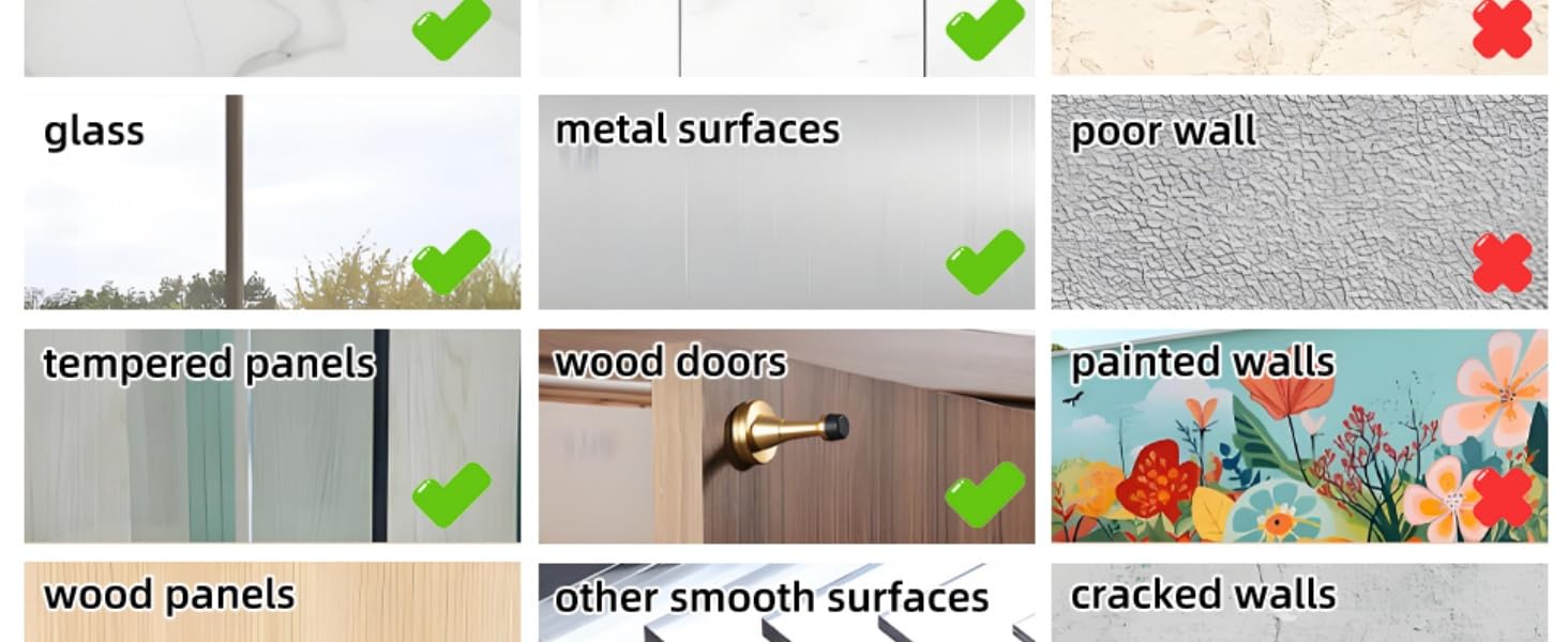 Self-adhesive backing allows quick peel-and-stick mounting to most clean, flat surfaces in seconds