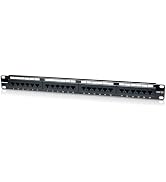 Intellinet 24 Port Cat5e Network Patch Panel Wall Mount– 1U Rack Height - Installer Grade 3mm 50 ...