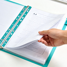 recipe binder document organizer clear paper sleeves protector