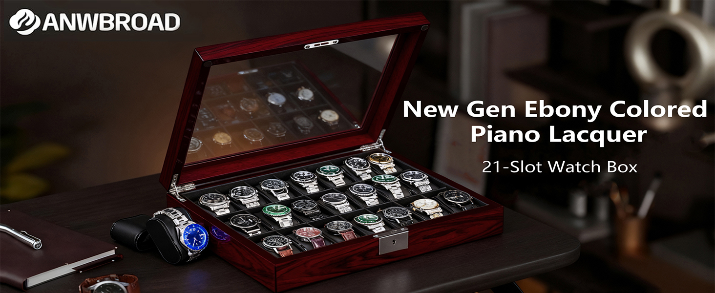 21 Slots large space watch box, meeting your needs, with a noble and elegant style