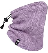 Botack Knit Ski Neck Warmer, Thick Fleece Winter Warm Neck Gaiter with Adjustable Drawstring for ...