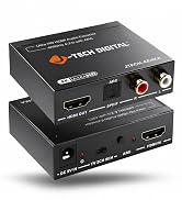 J-Tech Digital HDMI Audio Extractor 4K 60Hz & ARC Support, HDMI to RCA Optical Compatible with Do...