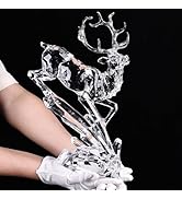 Acrylic Reindeer Christmas Decor Figurine - Modern Elegant Clear Reindeer Ornaments for Christmas...