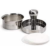 Stainless Steel Burger Press with Patty Ring – Multi-Purpose Meat & Veggie Patty Maker, Smash Bur...