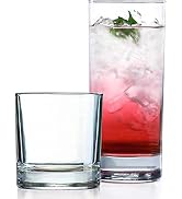 Everyday Drinking Glasses Set of 8 Drinkware Hurricane Glasses, Kitchen Glasses for Cocktail, Ice...