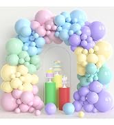 Pastel Balloon Garland Arch Kit, 120pcs Macaron Color Rainbow Party Balloons for Baby Shower Birt...