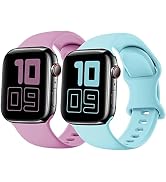 Silicone Strap Compatible with Kids Apple Watch Band 38mm 40mm 41mm 42mm 44mm 45mm 46mm, Soft Spo...