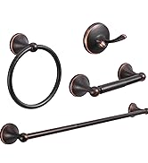 AGKXHDEC 4-Piece Bathroom Hardware Set: Oil-Rubbed Bronze Bathroom Accessory Set, Towel Bars,Towe...